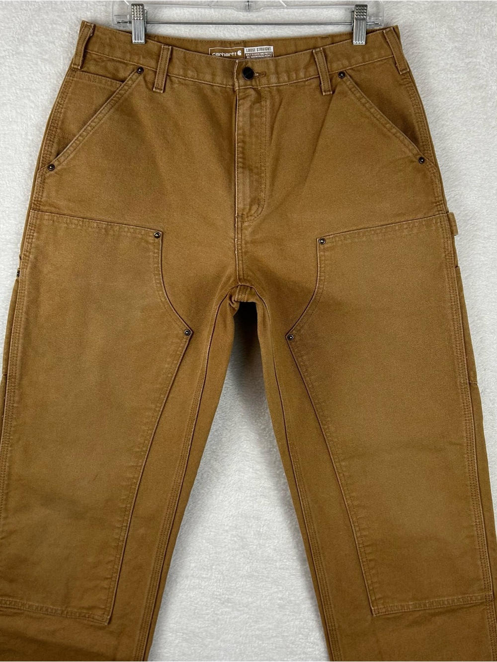 Carhartt Men’s Duck Canvas Carpenter Pants in Brown/Tan b136 34x32 double knee